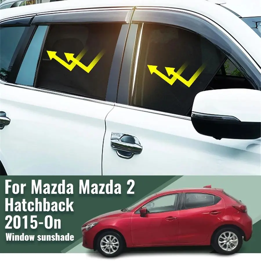 

For Mazda 2 Hatchback Demio DJ 2014-2020 Magnetic Car Sunshade Front Windshield Mesh Curtain Rear Side Window Sun Shade Visor