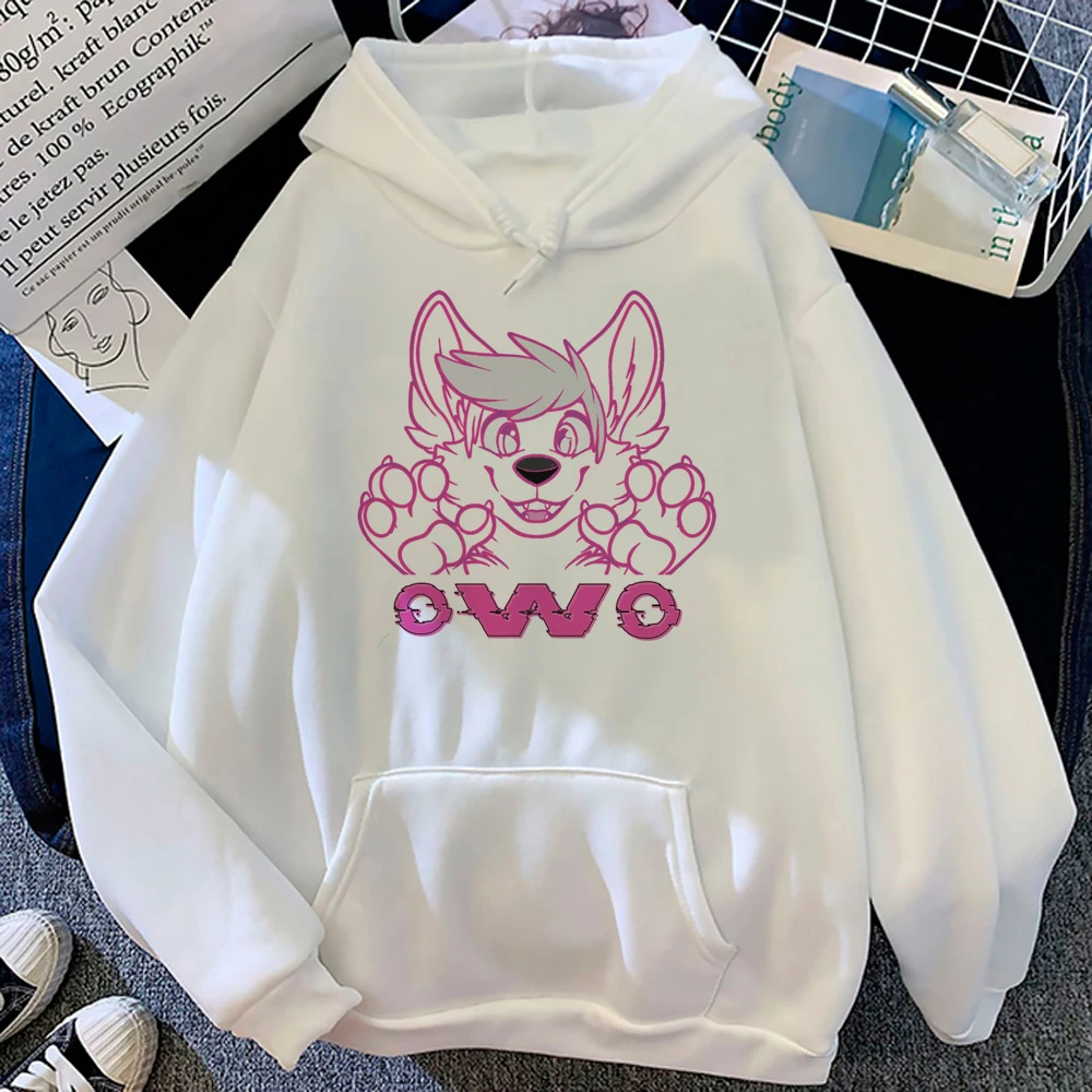 

Furry hoodies women sweat y2k 90s japanese Kawaii hoddies pulls female Korean style Hooded Shirt