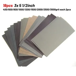 18Pcs Sandpaper 400 600 800 1000 1200 1500 2000 2500 3000 Grit Sand Paper Water/Dry Sanding Paper Abrasive Tools