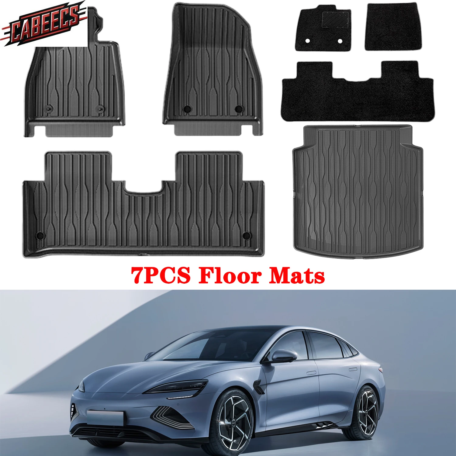 

Для BYD Seal Atto 4 2022 2023 2024 EV DMI Коврики для багажника Водонепроницаемый противоскользящий коврик для багажника TPE Подушечки для ног Левая рука DrIve
