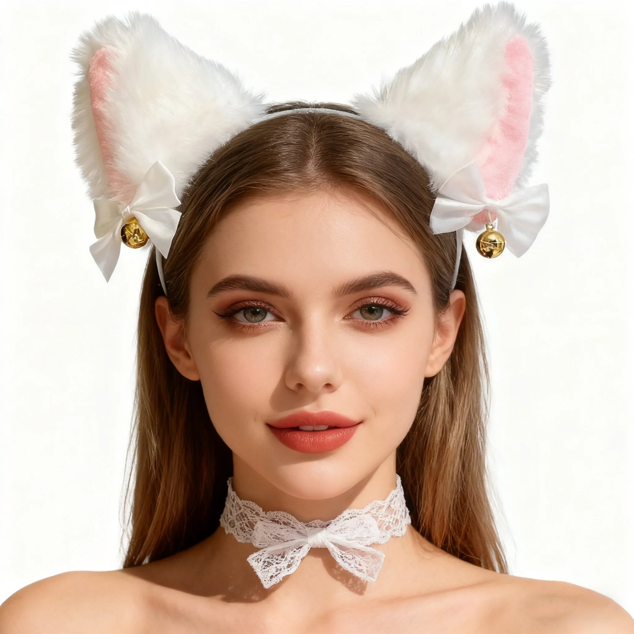 

AWAYTR Cute Plush Cat Ears Hair Band Women Girls Fluffy Cosplay Hair Hoop Wide Edge Headband Hair Accessories New Hairband