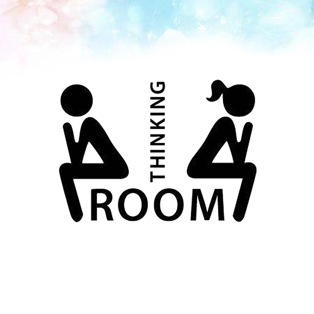 

5Pcs Waterproof Toilet Stickers Creative Restroom Decoration Funny Bathroom Sign Paper Stickers for Home Hotel
