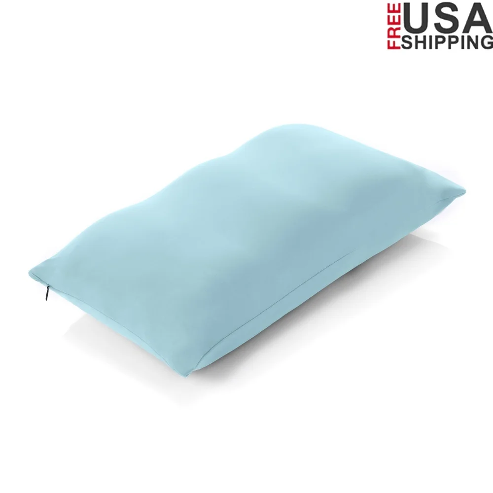 

Premium Microbead Bed Pillow Fluffy Supportive Ultra Comfortable Cooling Technology Silk Like Cover Hypoallergenic Soft Sleep