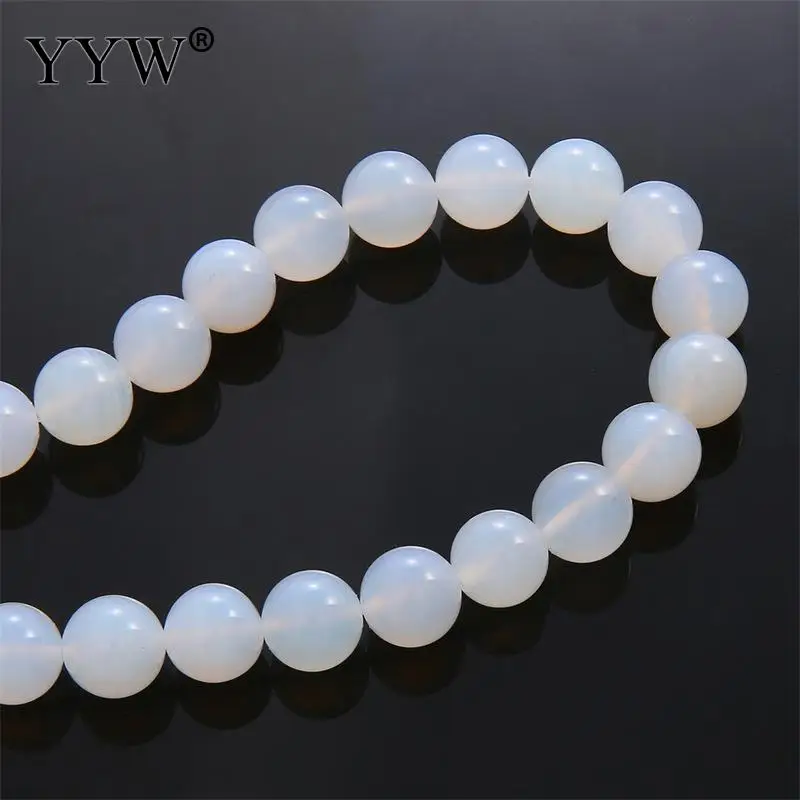 4/6/8/10/12mm Natural White Transparent Agate Stone Round Onyx Beads For Jewelry Making Diy Necklace Bracelet Accessories Gifts