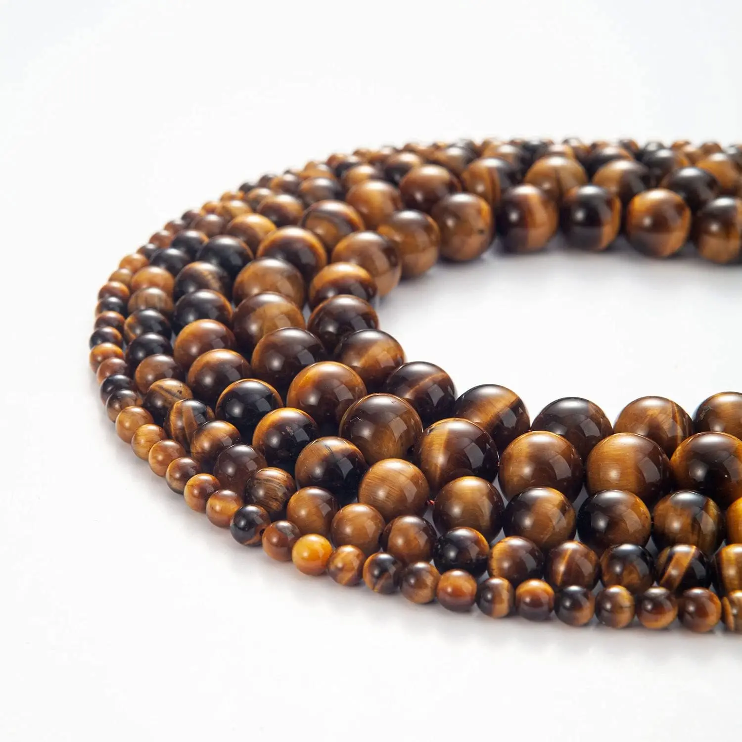 Natural Stone Beads 4/6/8/10mm Yellow Tiger Eye Round Gemstone Loose Elastic Bracelet String for Bracelets Necklace Jewelry