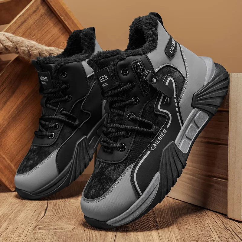 2026 Men's Winter New Large Size Warm Cotton Shoes Fashion Trend Casual Shoes Versatile Outdoor High Top Boots