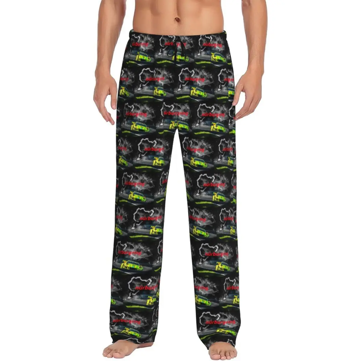 

Custom Nurburgring Print Pajama Pants Men Sleepwear Sleep Lounge Bottoms with Pockets