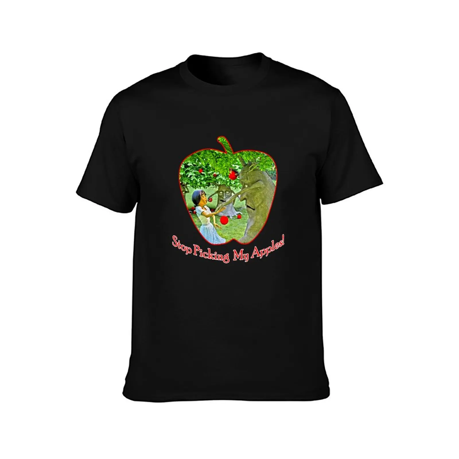 Stop Picking My Apples T-Shirt All Match Basic Short Sleeve Top
