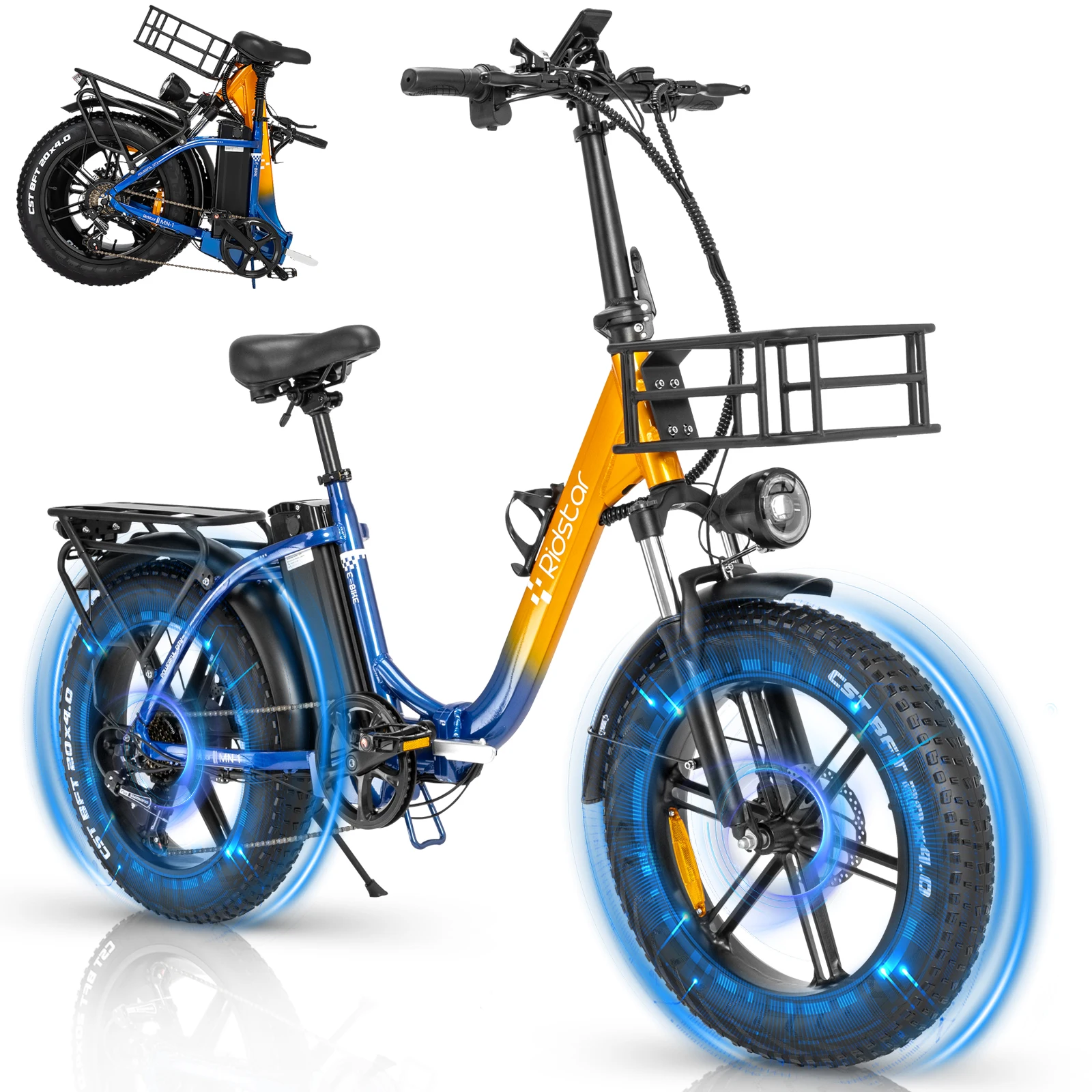 

1000W 48V 15Ah Vintage Electric Bike for Adults | 20" Retro Cargo City Ebike, 7-Speed Utility Bicycle