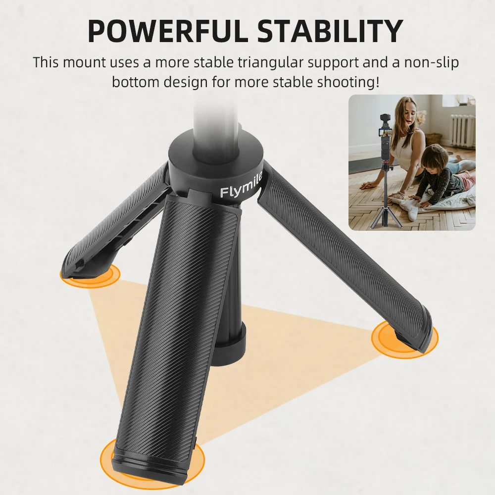 Flymile Camera Extendable Tripod for DJI OSMO NANO Portable Selfie Stick Handle Grip Desktop Webcam Tripod with 1/4