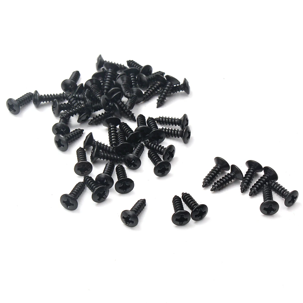 

100 Pcs Guarding Screw Pickguard Bass Guitar Accessories Black Jack Cover Screws