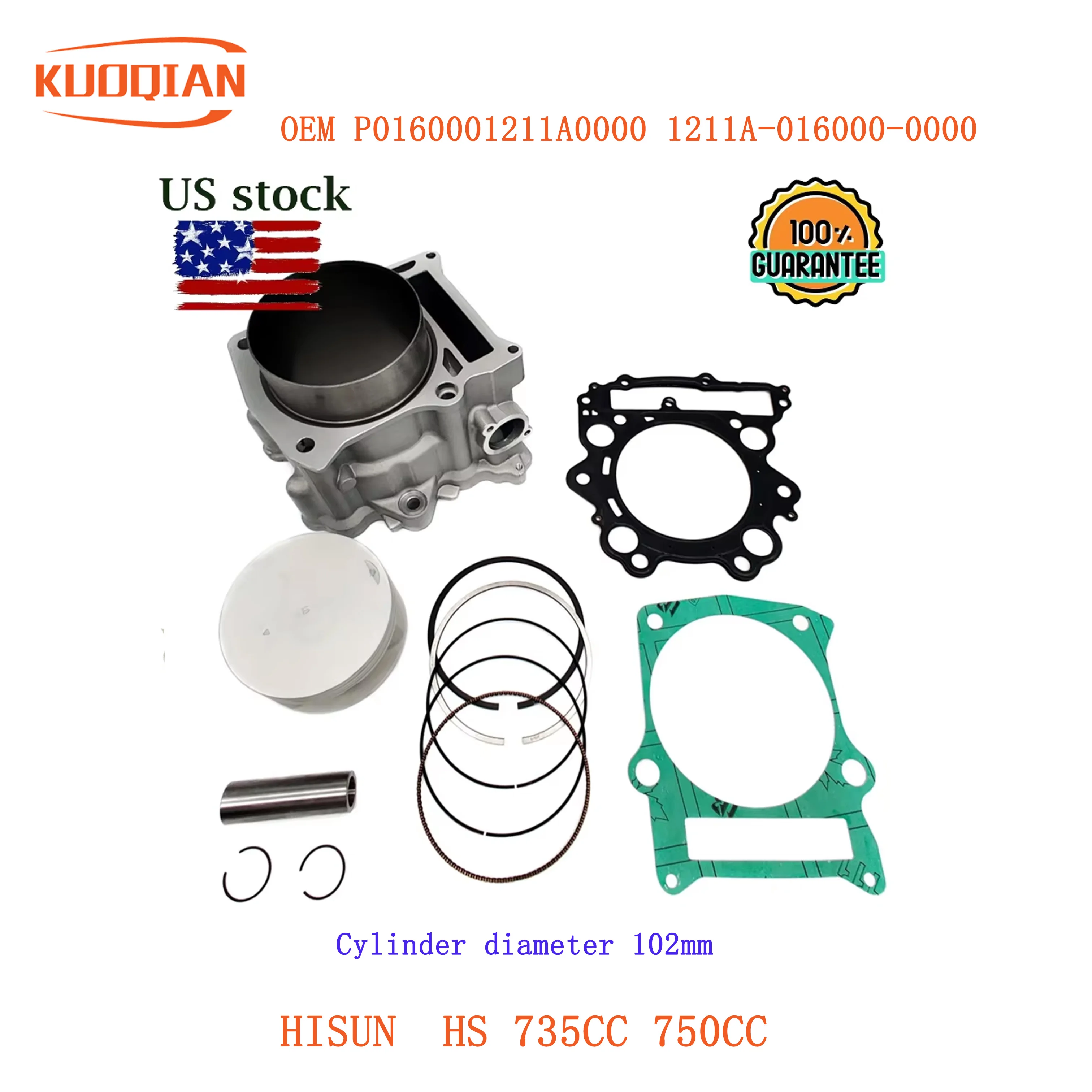 

HISUN HS750cc HS 750 Cylinder Assy Piston Kit Rings For ATV UTV Parts QUAD GO KART P0160001211A0000 1211A-016000-0000