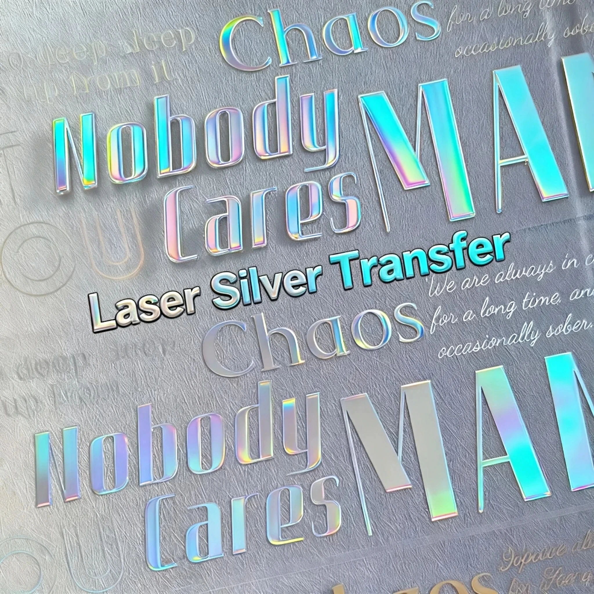 

custom 3D Laser silver transfer printing sticker with brilliant colors Company Logo Personalized Crystal Sticker
