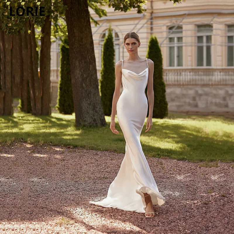 

LORIE Sleeveless Mermaid Wedding Dresses Sweetheart Backless Bridal Gown Spaghetti Strap Wedding Party Gowns Customized 2024