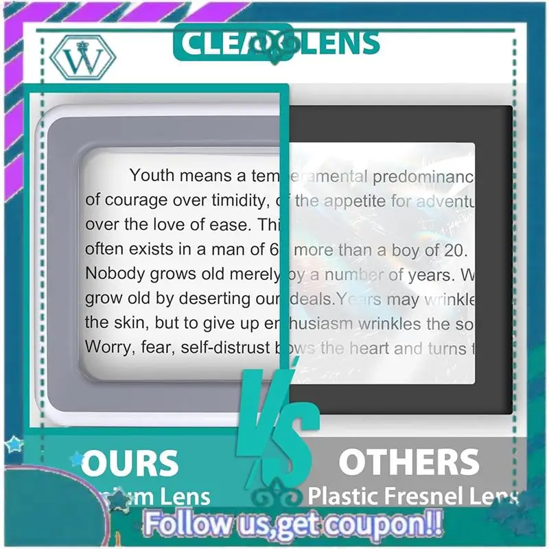 Magnifying Glass With Light Reading Gifts Accessories Rechargeable LED Page Magnifier 4X For Book Lovers Handheld Vision Aids