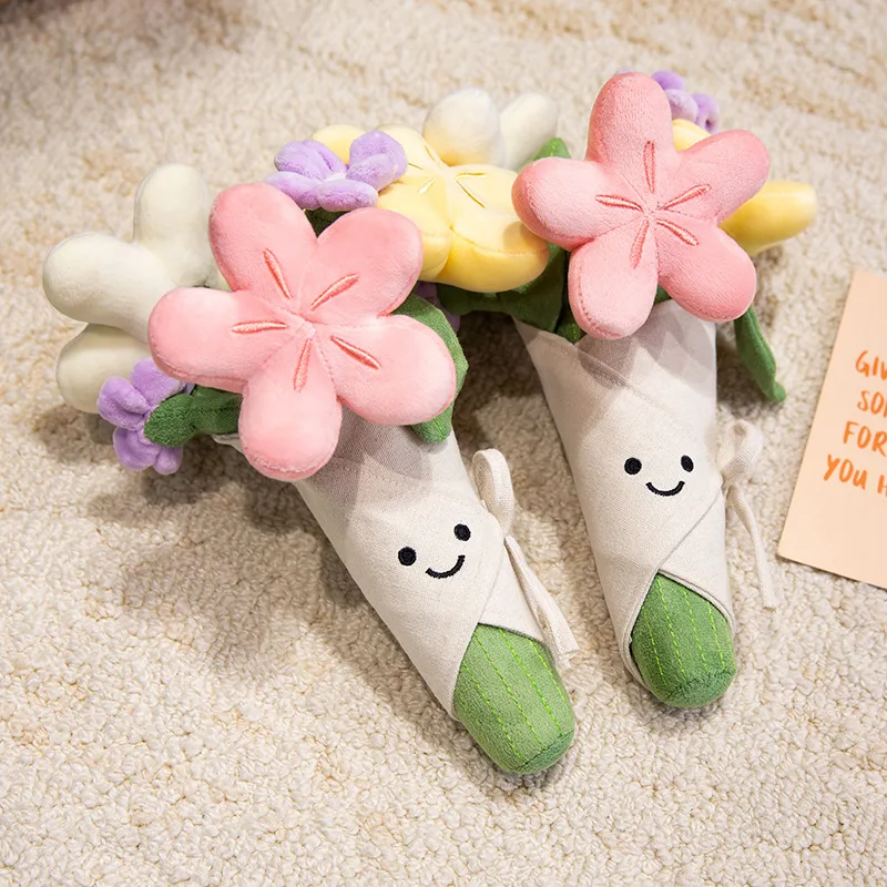 창의적인 휴대용 꽃다발 발렌타인데이 꽃 부드러운 봉제 인형 로맨틱한 여자친구 선물 결혼식 사랑 꽃