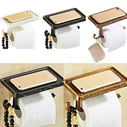 Antique Toilet Paper Holder Bathroom Storage Rack with Hook Tissue Roll Paper Holder Kitchen Wall Mounted Accessory