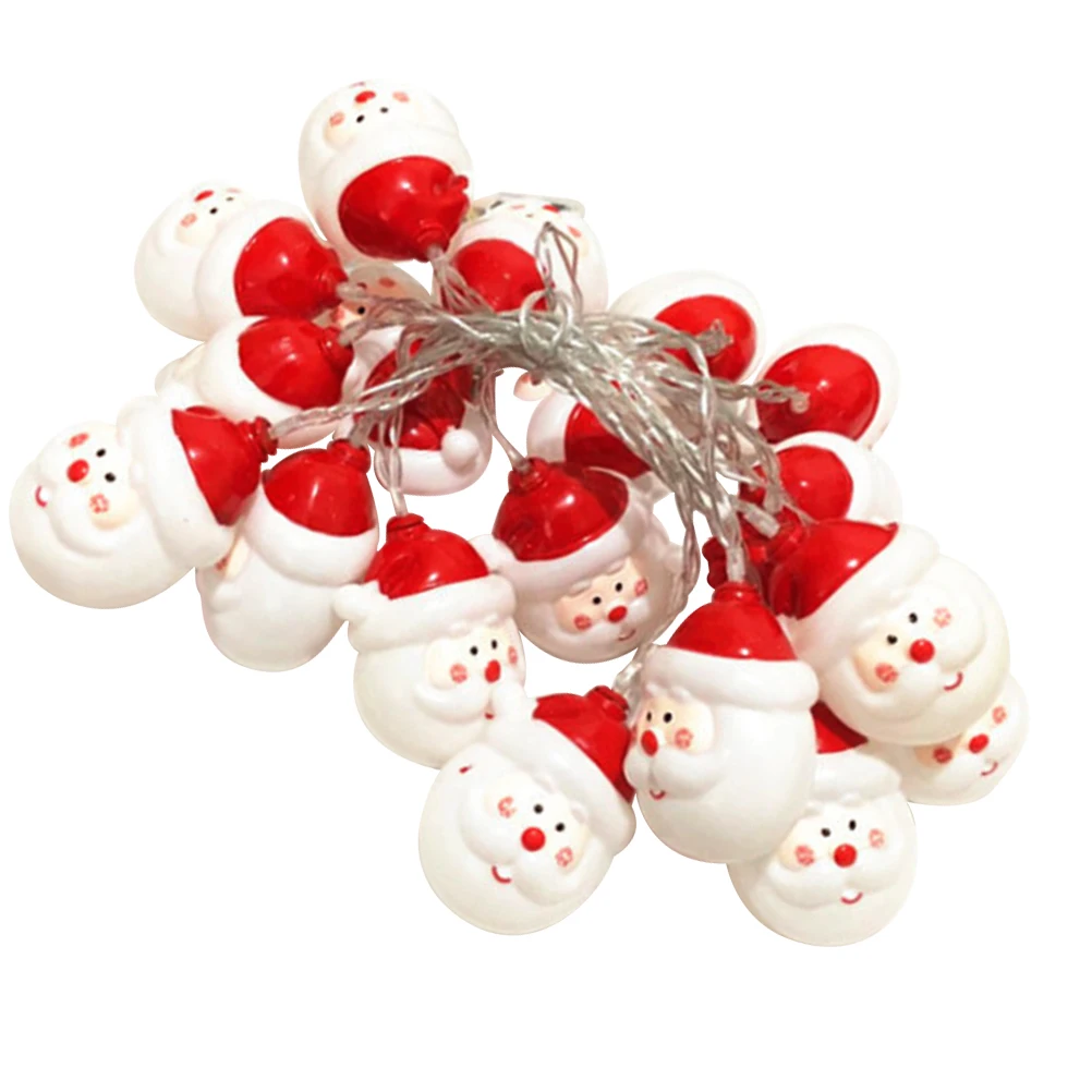 20 LED String Lights Christmas Santa Claus Reusable PVC Material Decorative Bedroom Party Xmas Tree Festive Lighting