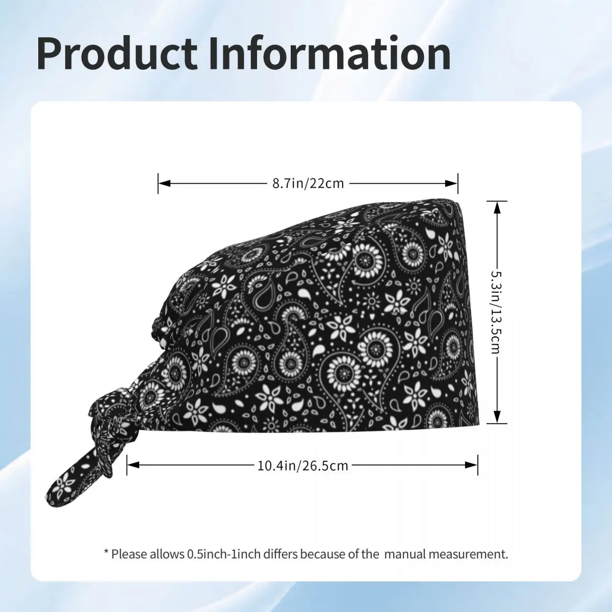Черно-белая кепка с цветочным узором пейсли, хирургические шапки в стиле бохо, бандана, кепка для операционной, кепка для кормления, шляпа для лабораторных работ