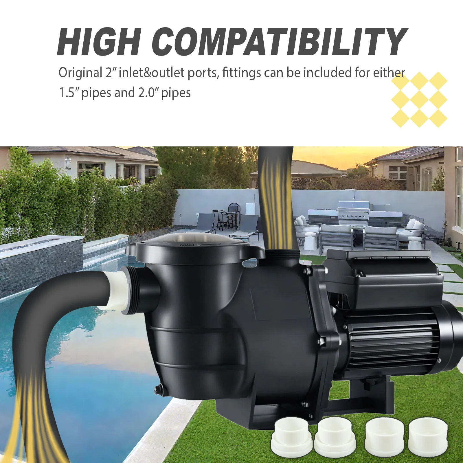 مضخة حمام السباحة ذات السرعة المتغيرة من اليشم لتدوير المياه لتخصيص نظام ترشيح حمام السباحة #4