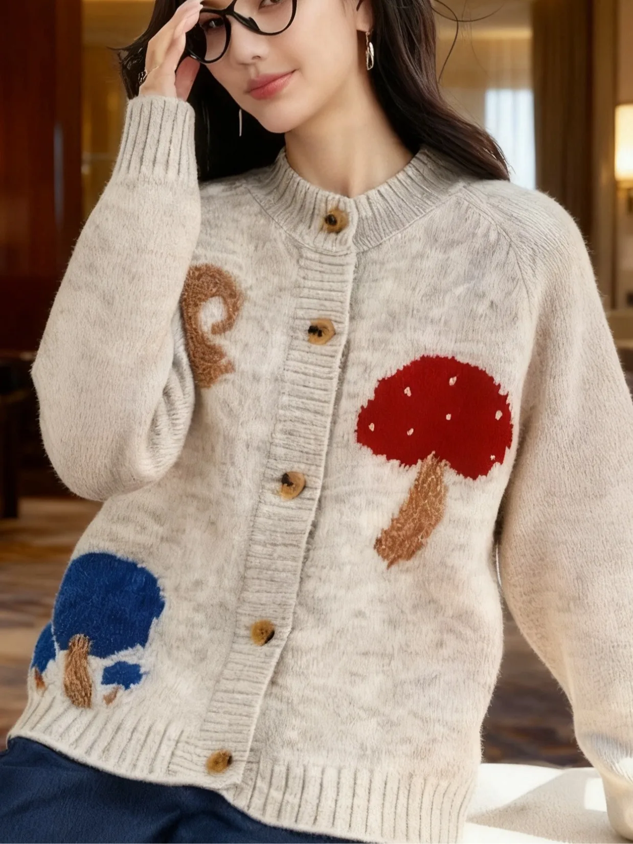 Kardigan damski z dzianiny w stylu koreańskim, miękki i przytulny sweter, swobodny top w stylu college na jesień i zimę, nowość