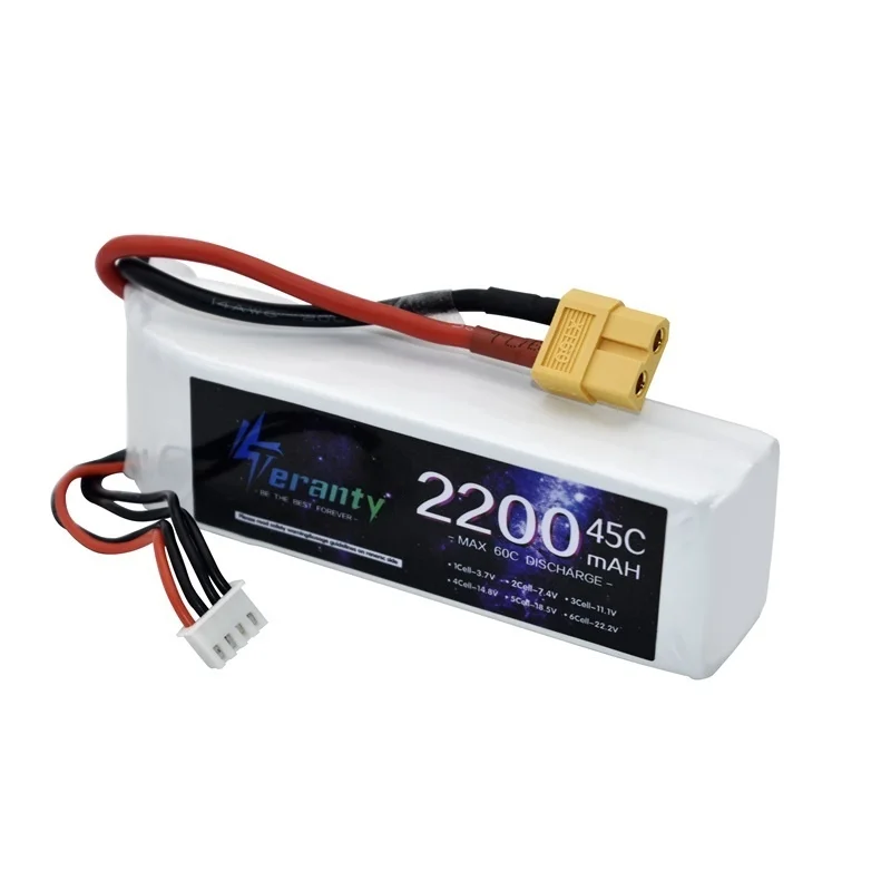 Batería LiPo de 11,1 V, 2200mAh, 3s, 45C, para helicóptero RC, avión, cuadricóptero, coches, avión con enchufe T JST XT30 XT60, 3S, 11,1 v