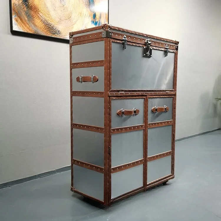 Cofre de estilo americano, taquilla de estilo industrial completa retro