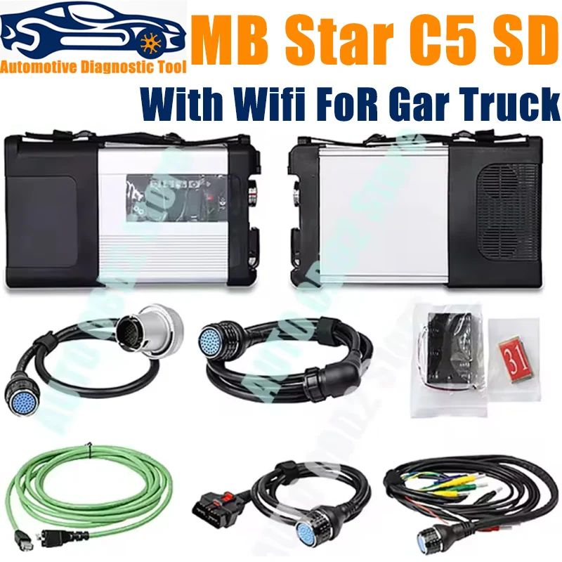 MB star c5 sd connect C5 Wifi PK C4 Multiplexer xentry das wis epc Compact 5 For benz truck car diagnostic tool+CF19 laptop