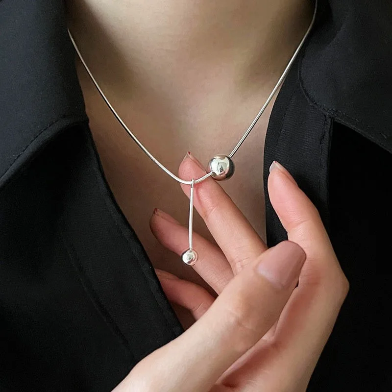 Women's 925 Sterling Silver Line Necklace