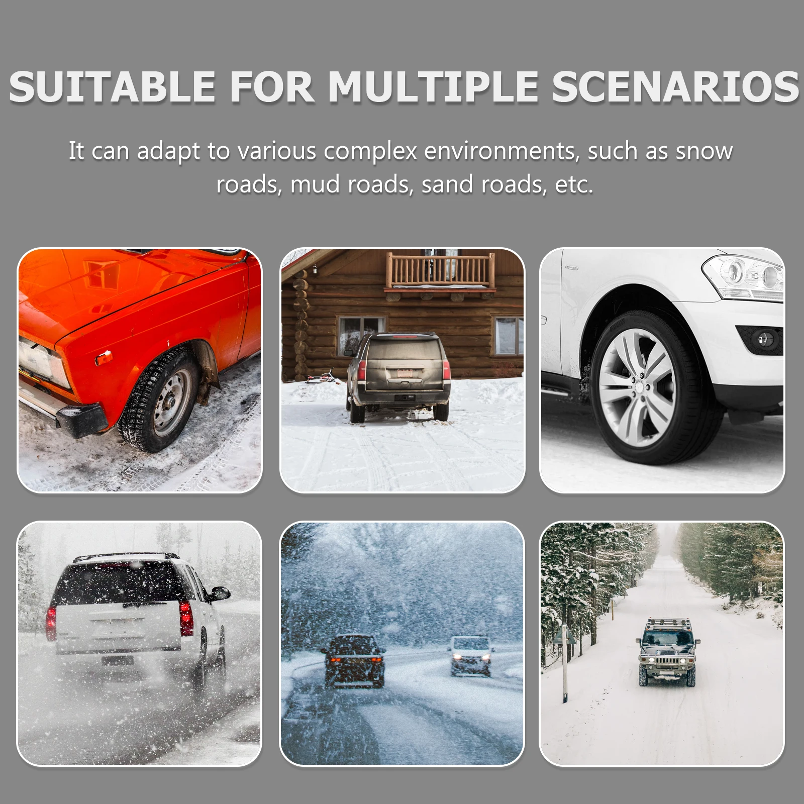

Anti Skid Snow Chains Steel Tire Chain for Car Mud Sand Winter Wheel Versatile Strong Durability Safe Driving