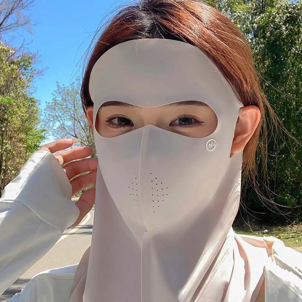 

Traceless UPF50+ Sunscreen Mask Breathable Elastic Ice Silk Face Clothing Polyester Lightweight UV Protection Mask School