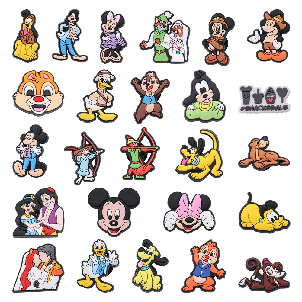 1-25pcs Mix Disney Dog Pluto Adorable Mickey Shoes Charms Miniso DIY Kids Clogs Fit Bracelet Buckle Decorations