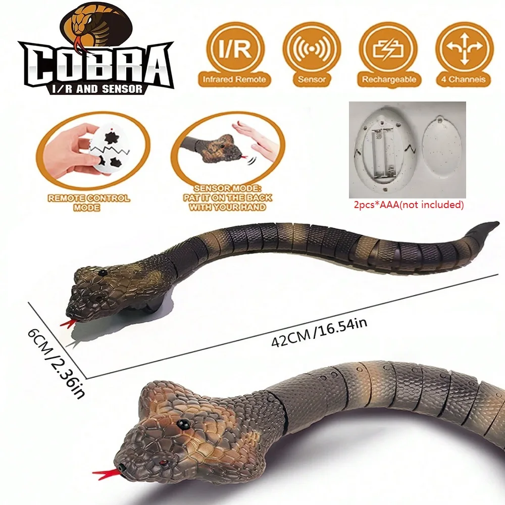 Rc Prank Infrared Sensing Remote Control Animal Cobra Cat Dog Pet Toy Prank Novel And Fun Holiday Gift For Kids view 6