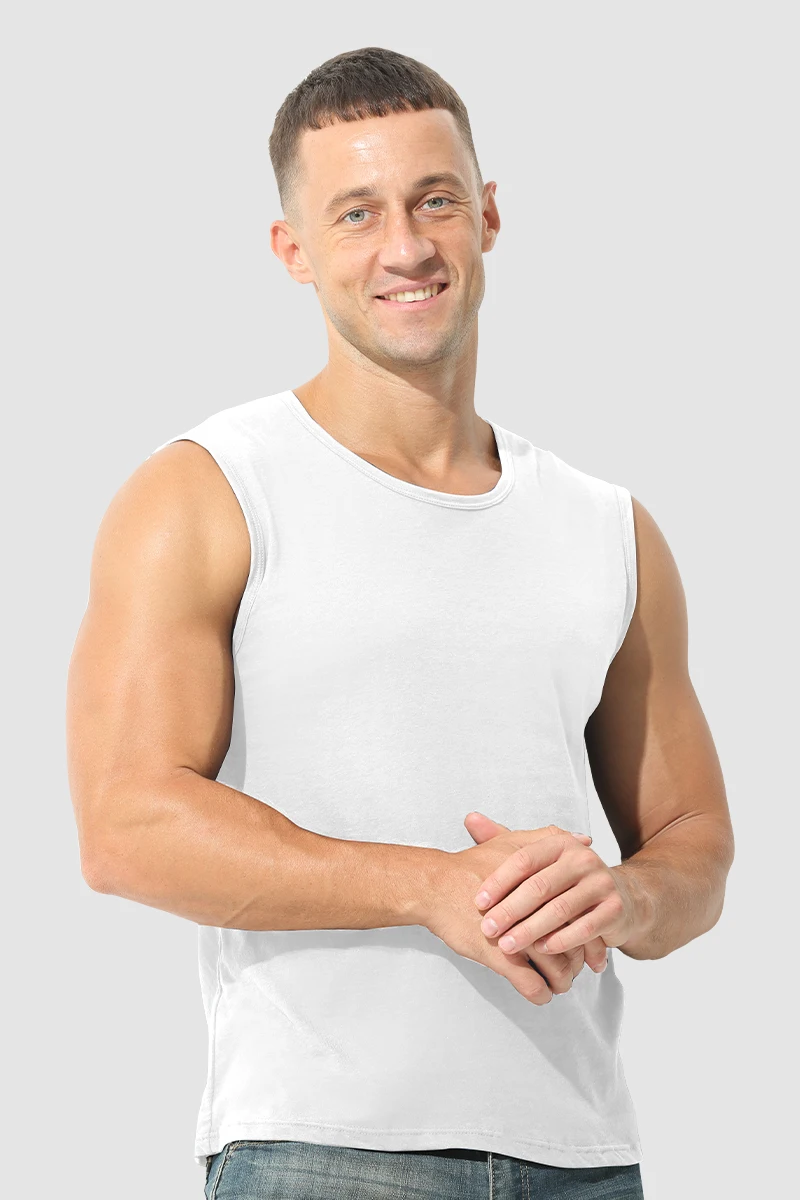 قطعة واحدة من سترة الرجال المصنوعة من القطن الخالص تسمح بمرور الهواء ونحيفة للأحداث الرياضية للشباب وقميص داخلي فضفاض للصيف ورقيق #4