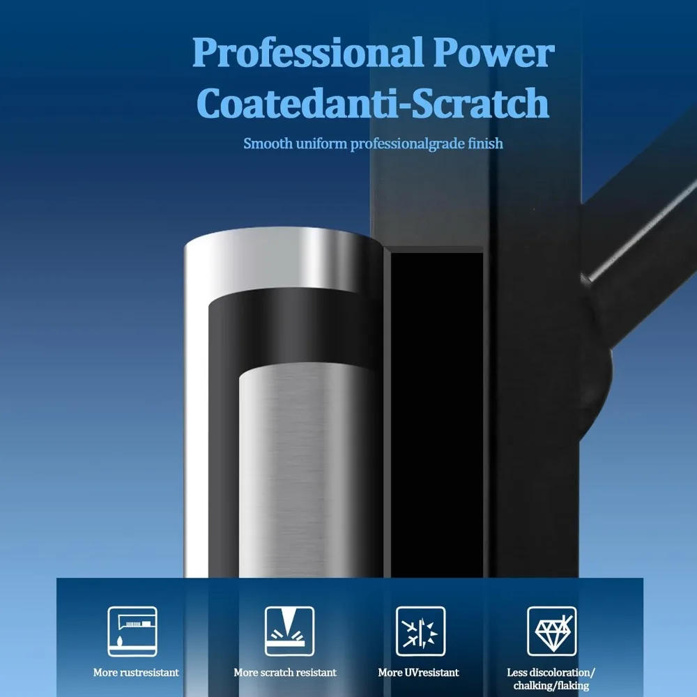 درابزين الدرج الخارجي، درابزين 3-4 خطوات، حديد معزز، خارجي أسود، قضبان أمان متينة من الحديد المطاوع للخطوات