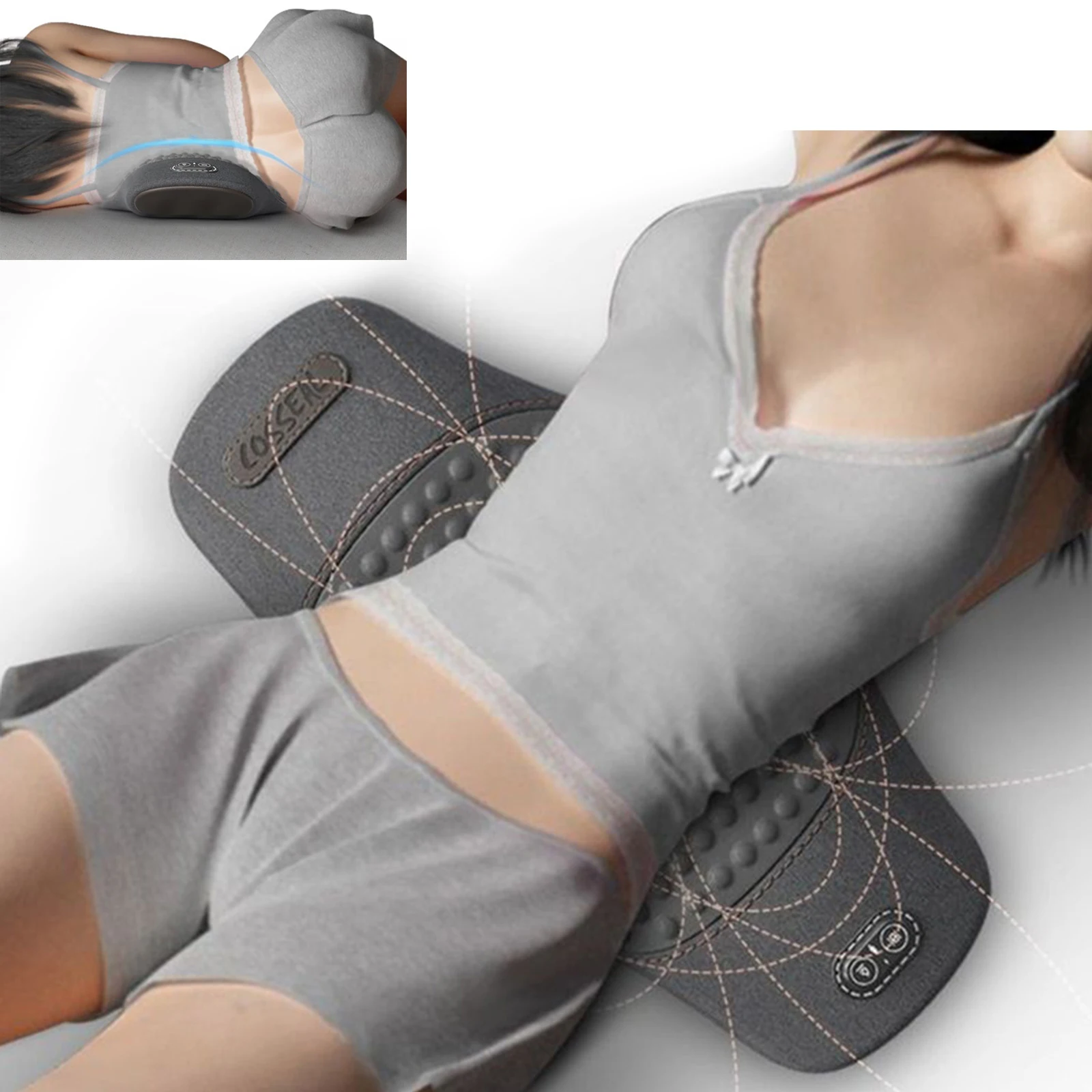 

Waist Pillow Bed Sleeping Waist Protection Pad Electric Massage Lying Flat Waist Pain Waist Support Heating Vibrating Sleep Pad