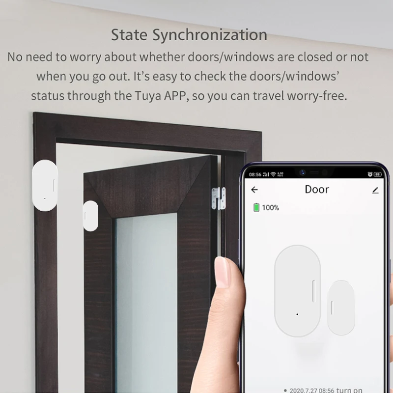 Imagem -03 - Tuya-zigbee Sensor de Porta e Janela Smart Home Security App Monitor Remoto Bateria de Longa Duração Open Off Detector