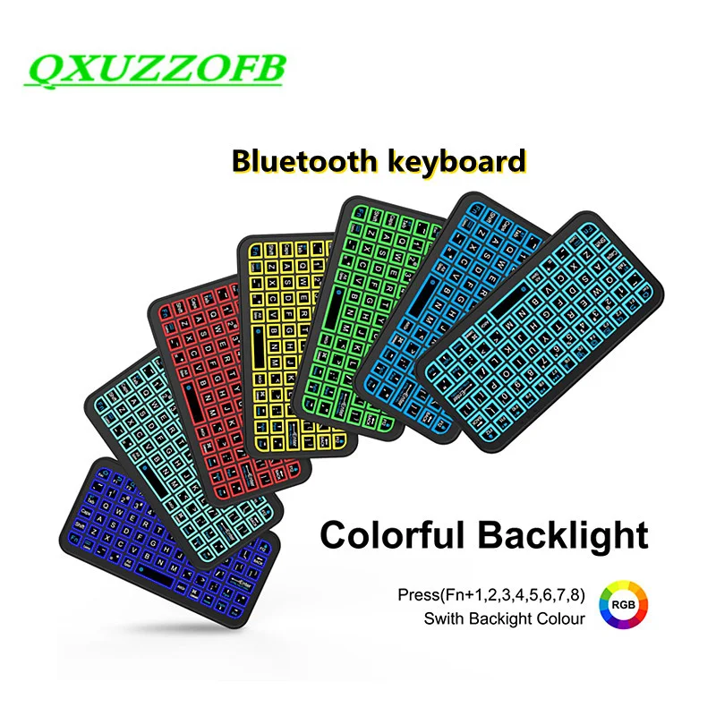 Universal Colorful Backlight Mini Keyboard For IPad Tablet Pro Phones Laptops Compatible Android Ios Windows Portable Devices