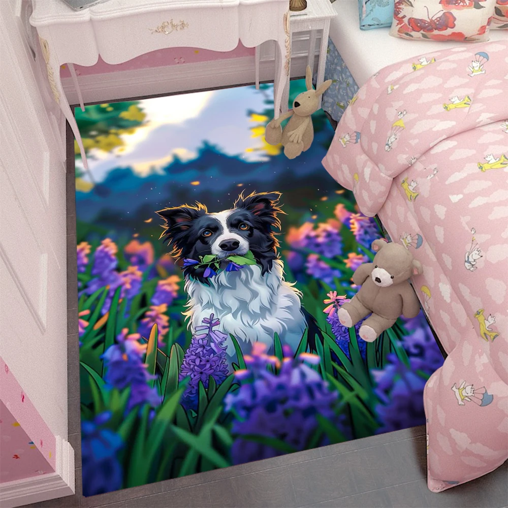 Fluffy Puppy Wildflower Graphic Carpet iving room decor sofa rug bedroom bedside rug Kitchen Coffee Table floor Mat