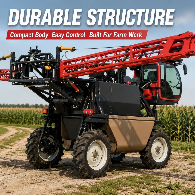 Self Propelled High Clearance Boom Sprayer High Efficiency Agriculture Machine Reduce Manual Labor Cost On Large Farms