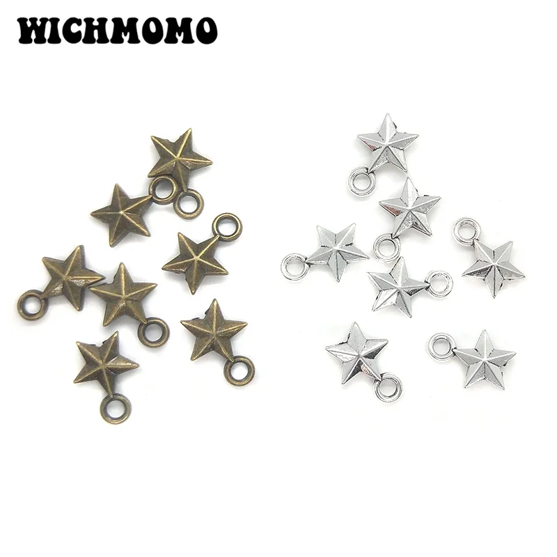 

New Fashion 50pieces/bag 11*8mm Zinc Alloy Star Charms Pendants DIY Necklaces Bracelets Jewelry Accessories