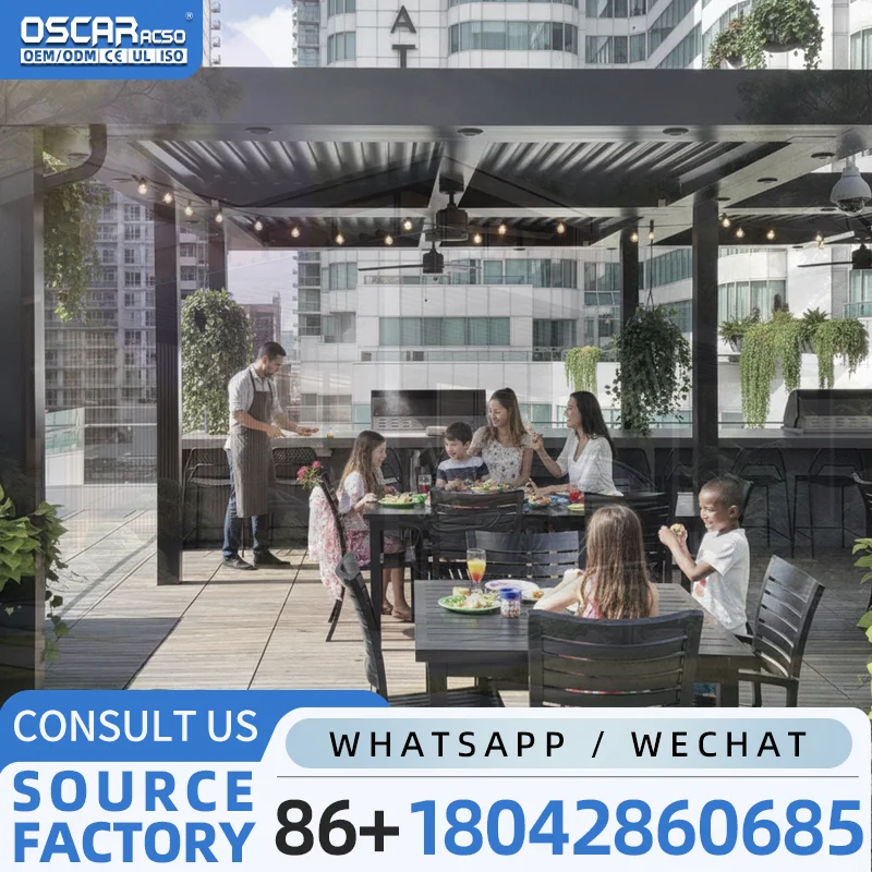 Outdoor Trend Opening Roof Aluminum Tent Gazebo Pergolas for Garden Patio Backyard pergola