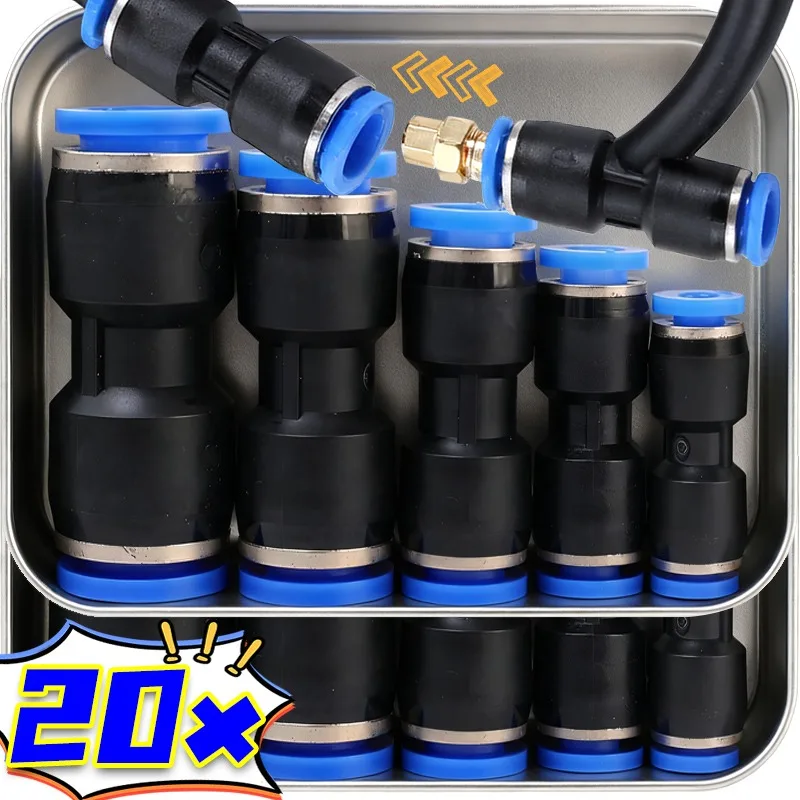 

PU Pneumatic Fitting Air Connector Tube Plastic Connectors 4mm 6mm 8mm 10mm 12mm Quick Water Pipe Push in Preventing Water Loss