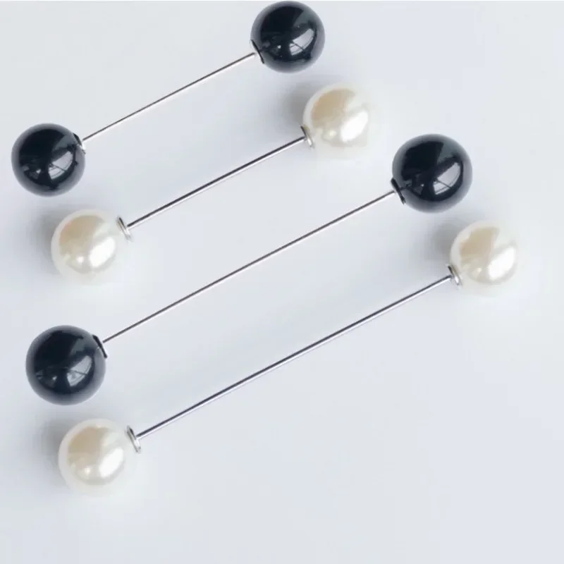 2PCS Pearl Brooches Pin Sweater Shawl Clips Safety Pins for Women Cardigan Sweater Clip DIY for Shirts Dresses