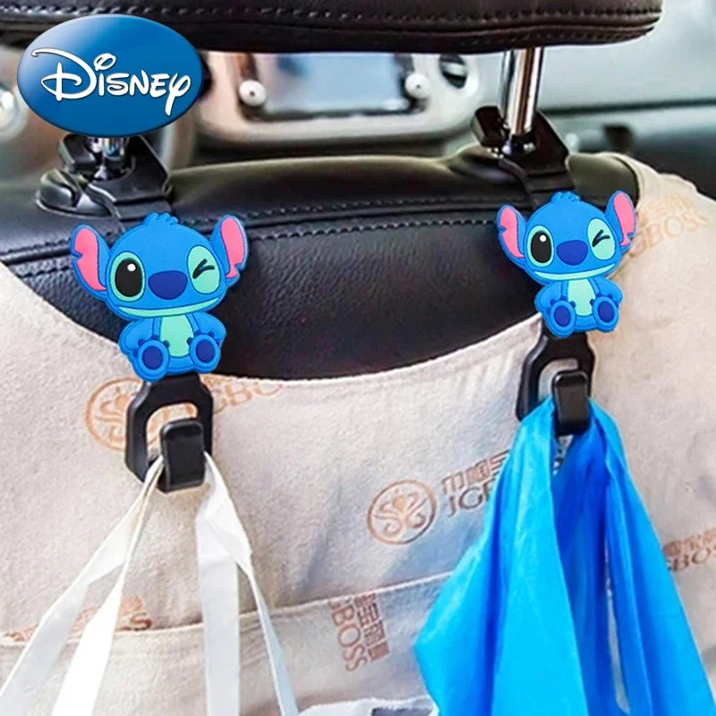 Disney Action Figures Stitch Car Hook for Car Back Seat Accessories Kawaii Creative Pendant Storage Supplies Christmas Gifts