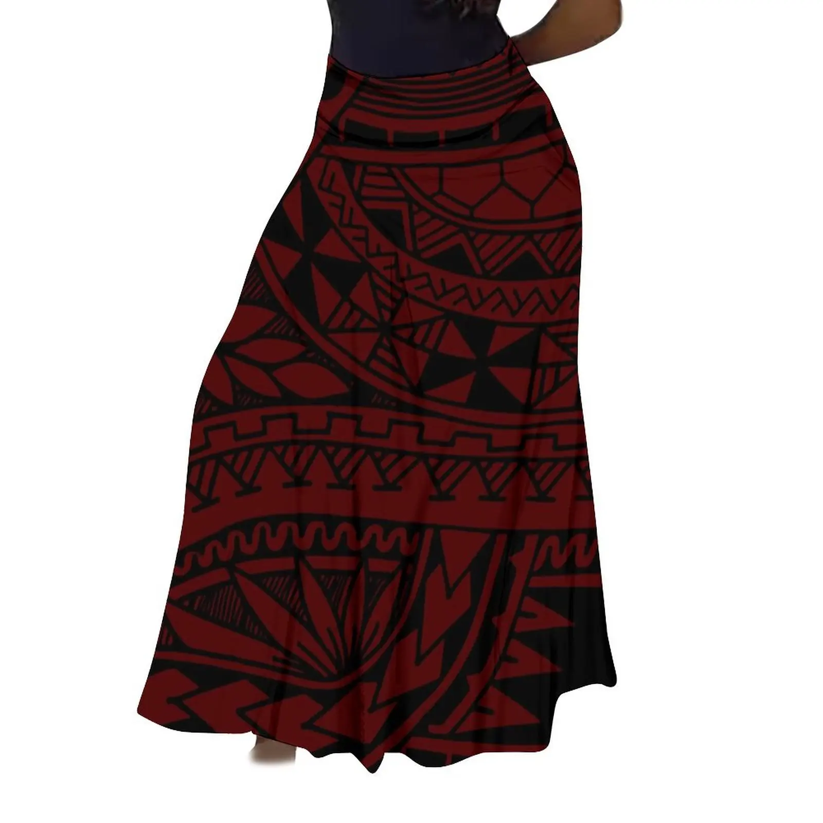 Jupe plissée pour femmes, imprimé polynésien, taille haute, ligne a, longue, jupe de plage de vacances, personnalisée, été 2025