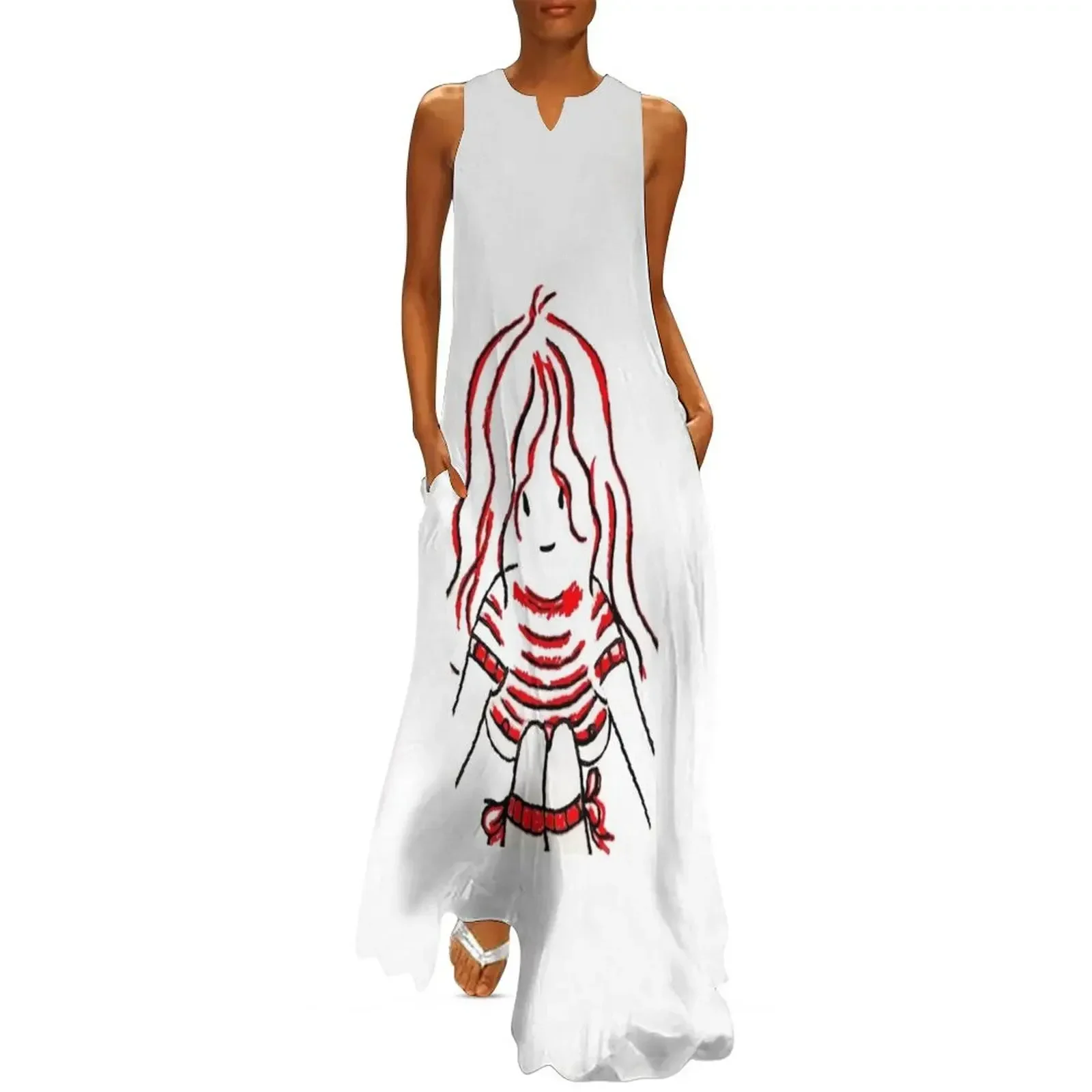 

MYLENE FARMER DRAWING Long Dress loose summer dress Summer dresses for women womans clothing luxury evening dresses 2025 Dress