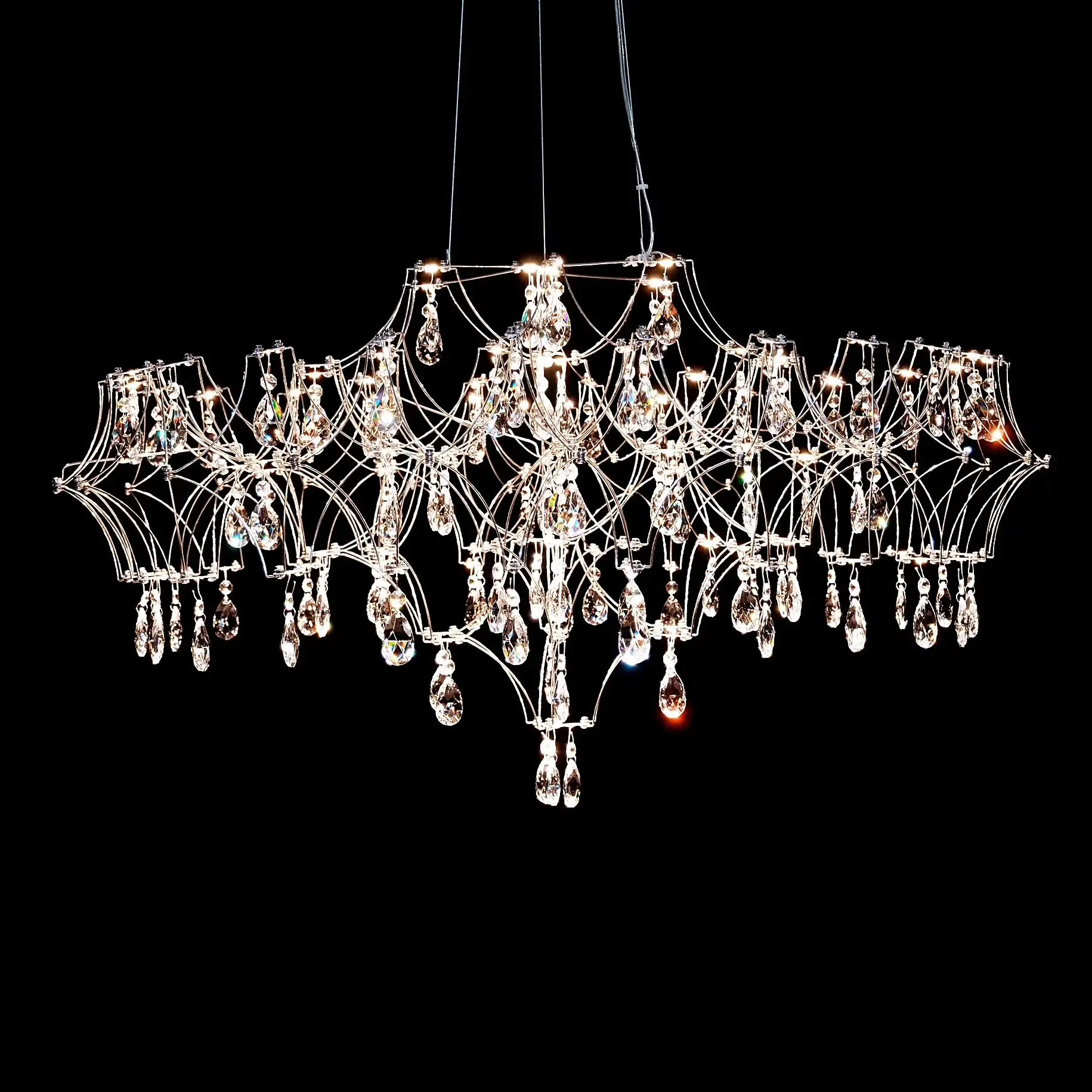 Starry Sky Villa Living Room Large Pendant Italian Minimalist Restaurant Lighting Modern Art Loft Staircase Crystal Pendant