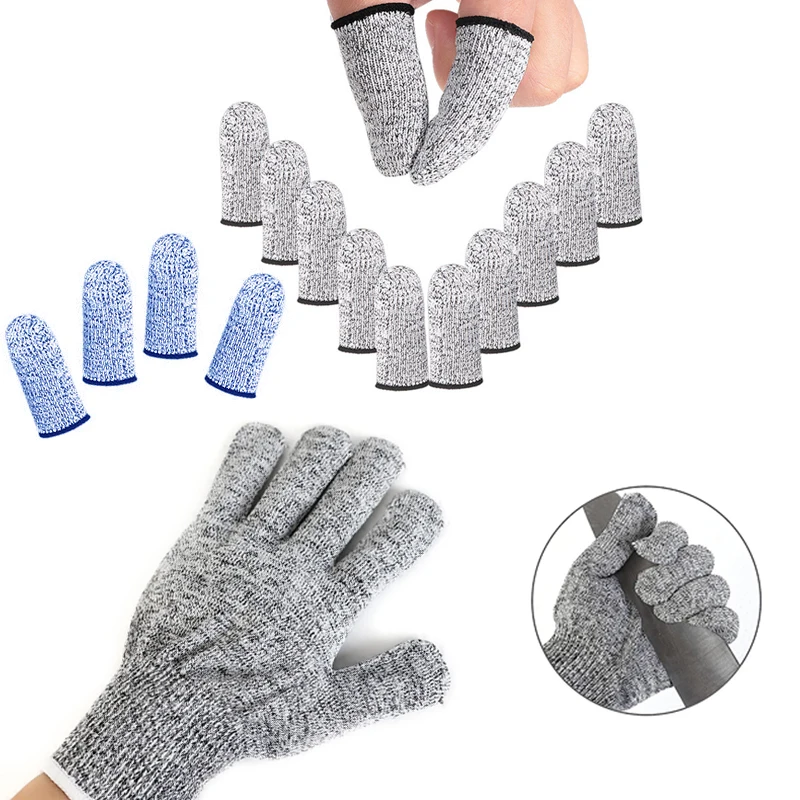 Guantes de seguridad resistentes a Cortes, cubiertas para dedos, cocina, jardinería, corte antiarañazos, cuchillo para pulgar, protector de dedos,