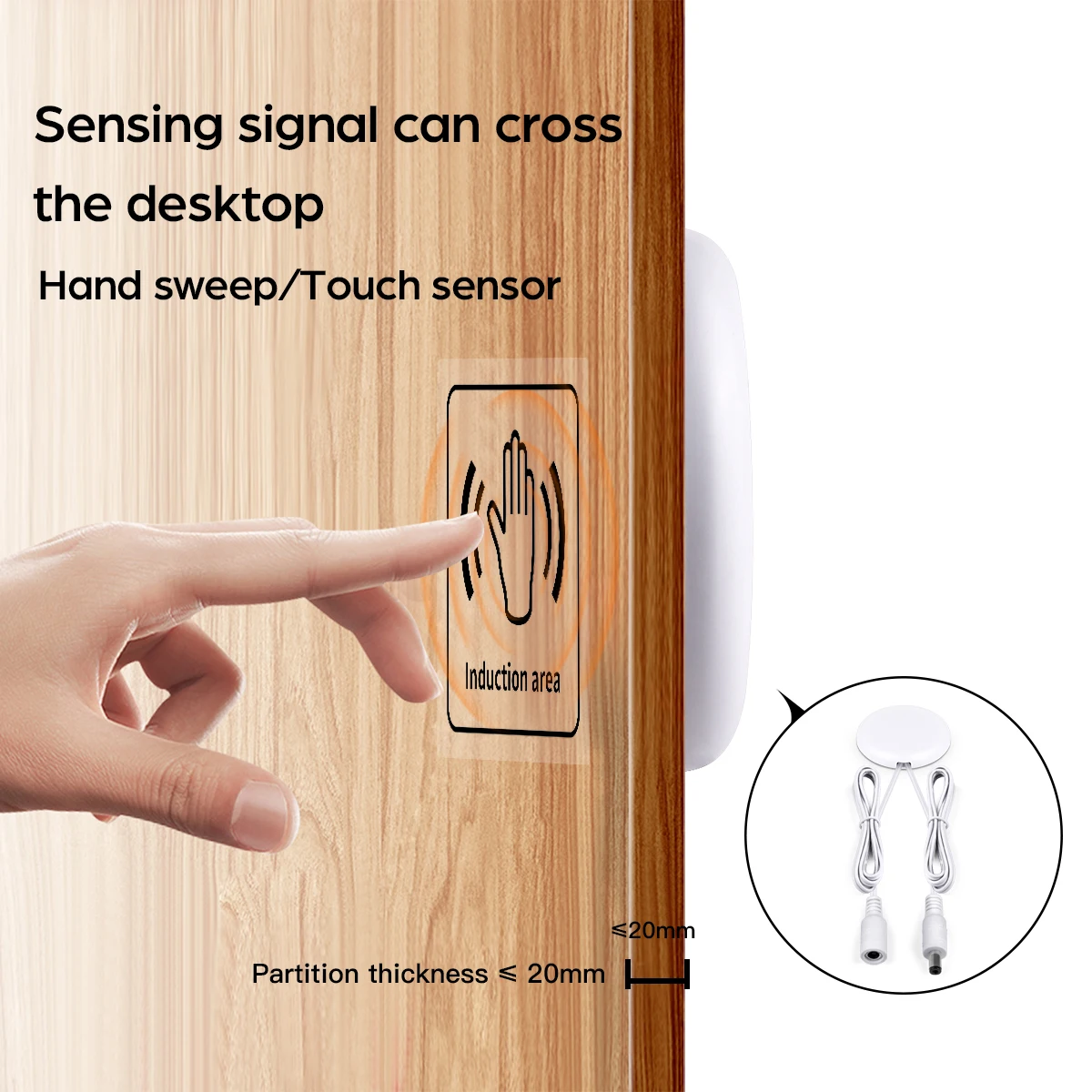 12V 5A/24V 3A Penetrating Wood/Glass LED Light Dimmer White/Black Shell Hand Sweep Touch Control Dimmable Switch